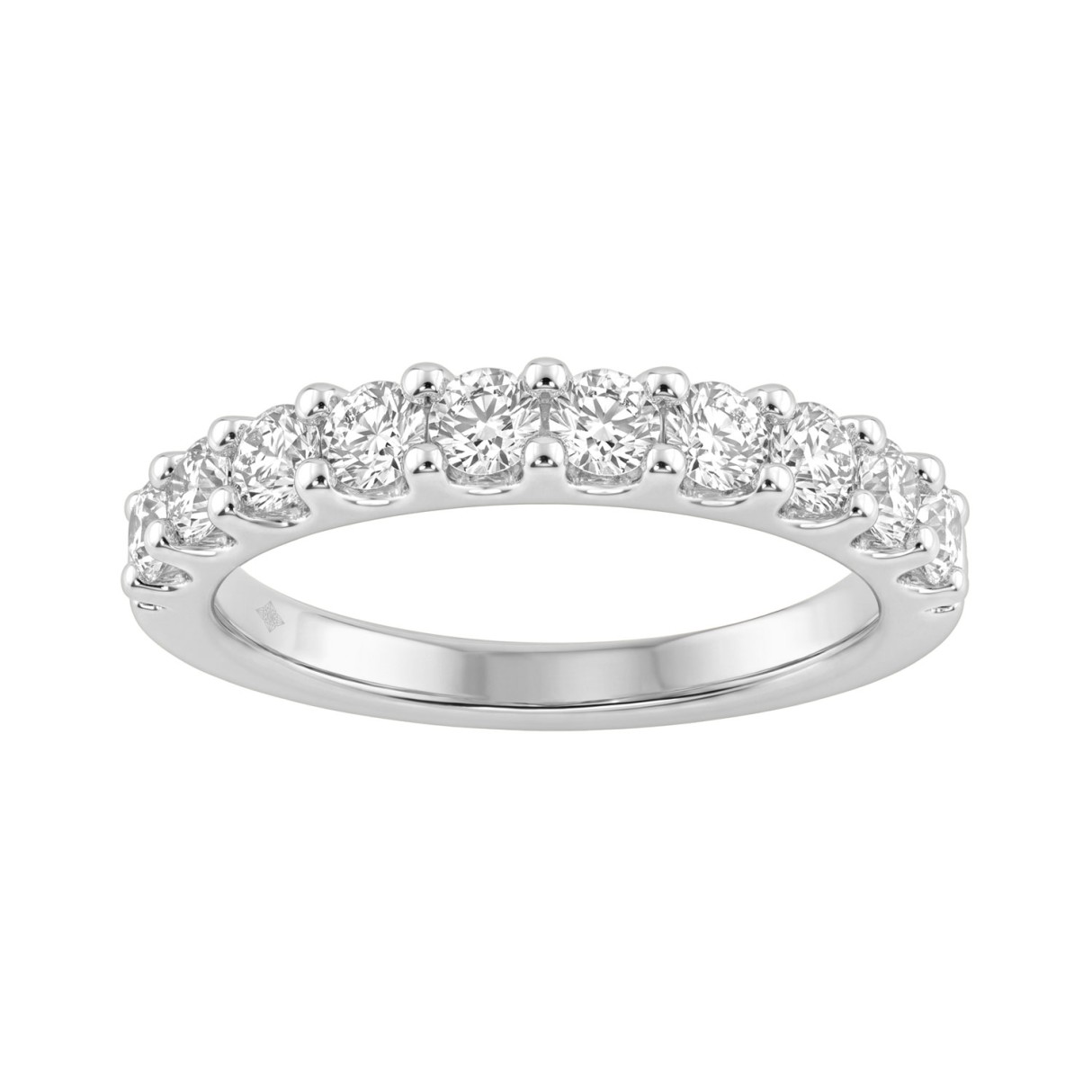 Classic 14K White Gold Half Eternity Band 1.00Ct L...