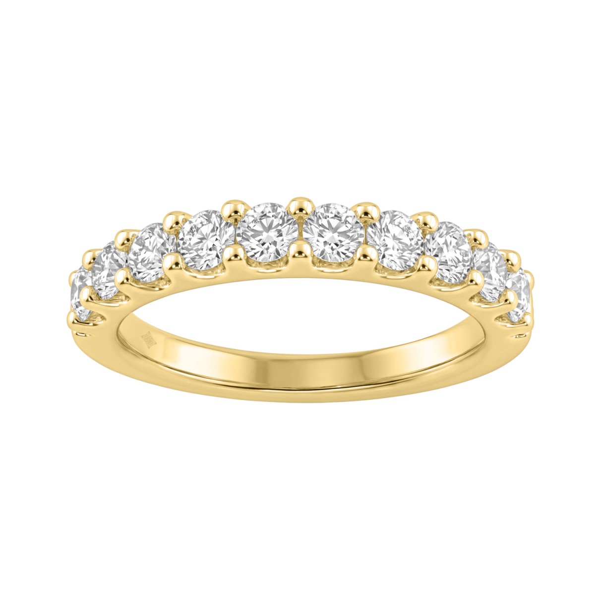 Classic 14K Yellow Gold Half Eternity Band 1.00Ct ...