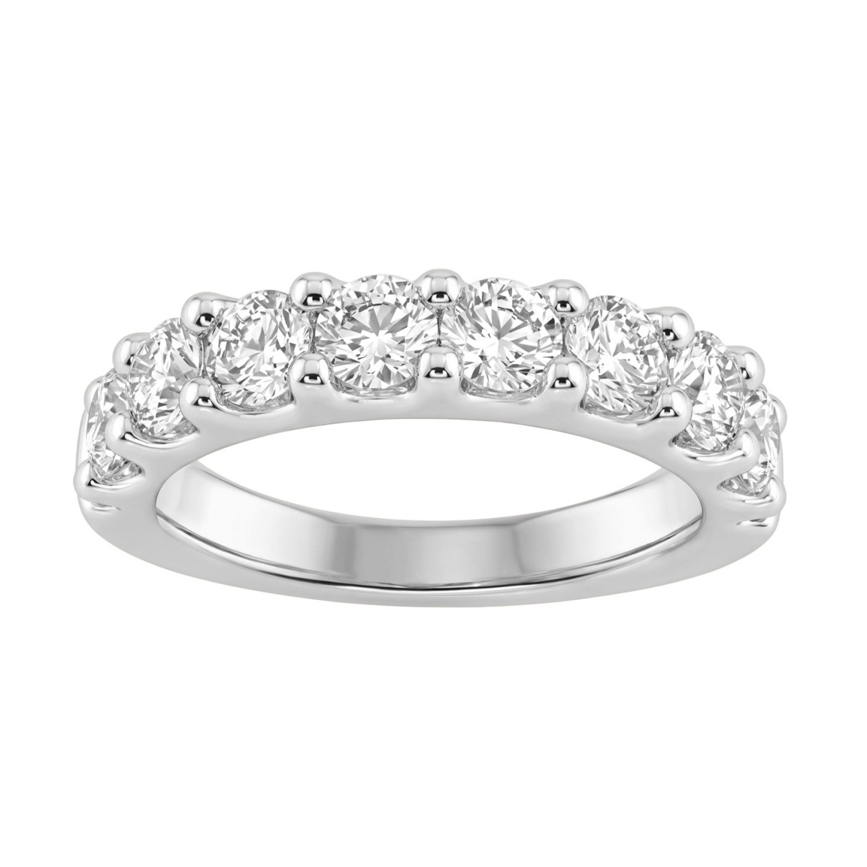 Classic 14K White Gold Half Eternity Band 2.00Ct L...