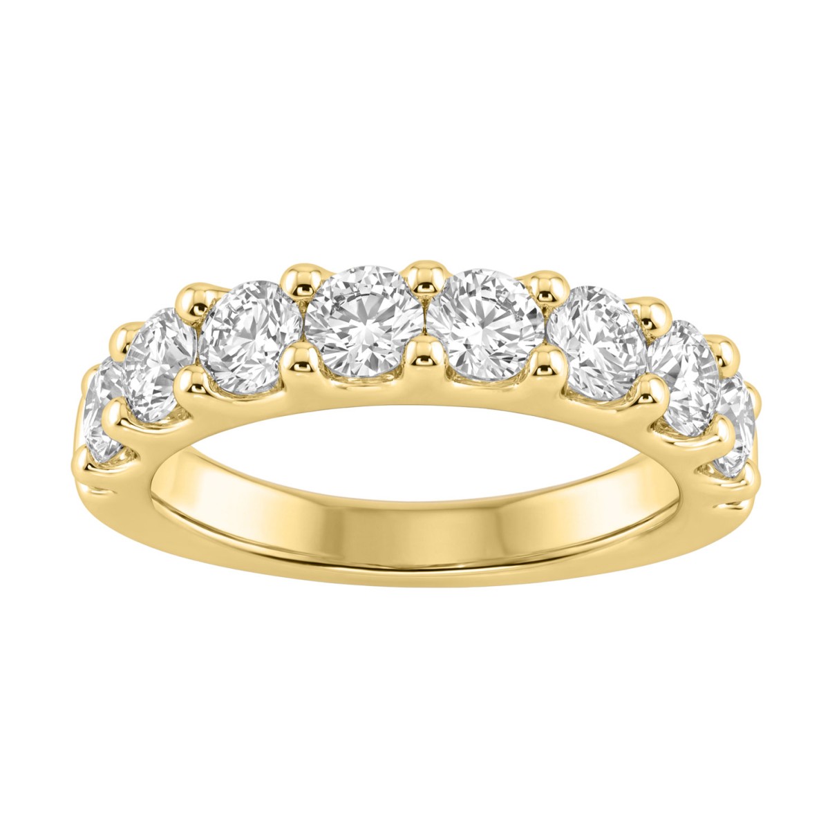 Classic 14K Yellow Gold Half Eternity Band 2.00Ct ...