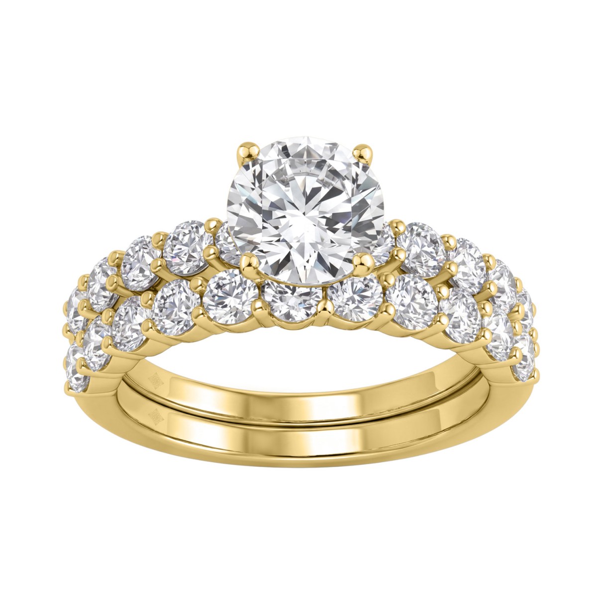3.00CT Round Cut Lab Grown Diamond 14K Yellow Gold...