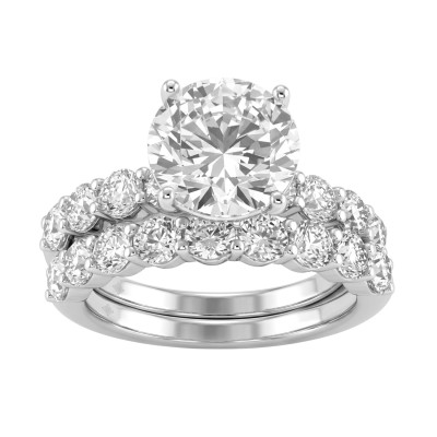 5.00ct Round Lab-Grown Diamond Ladies Engagement Bridal Set 14K White Gold (Color F-G -Clarity VS1/VS2)