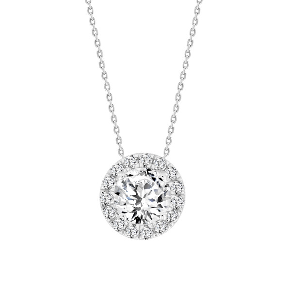 LADIES PENDANT WITH CHAIN 1 1/4 CT ROUND DIAMOND 1...