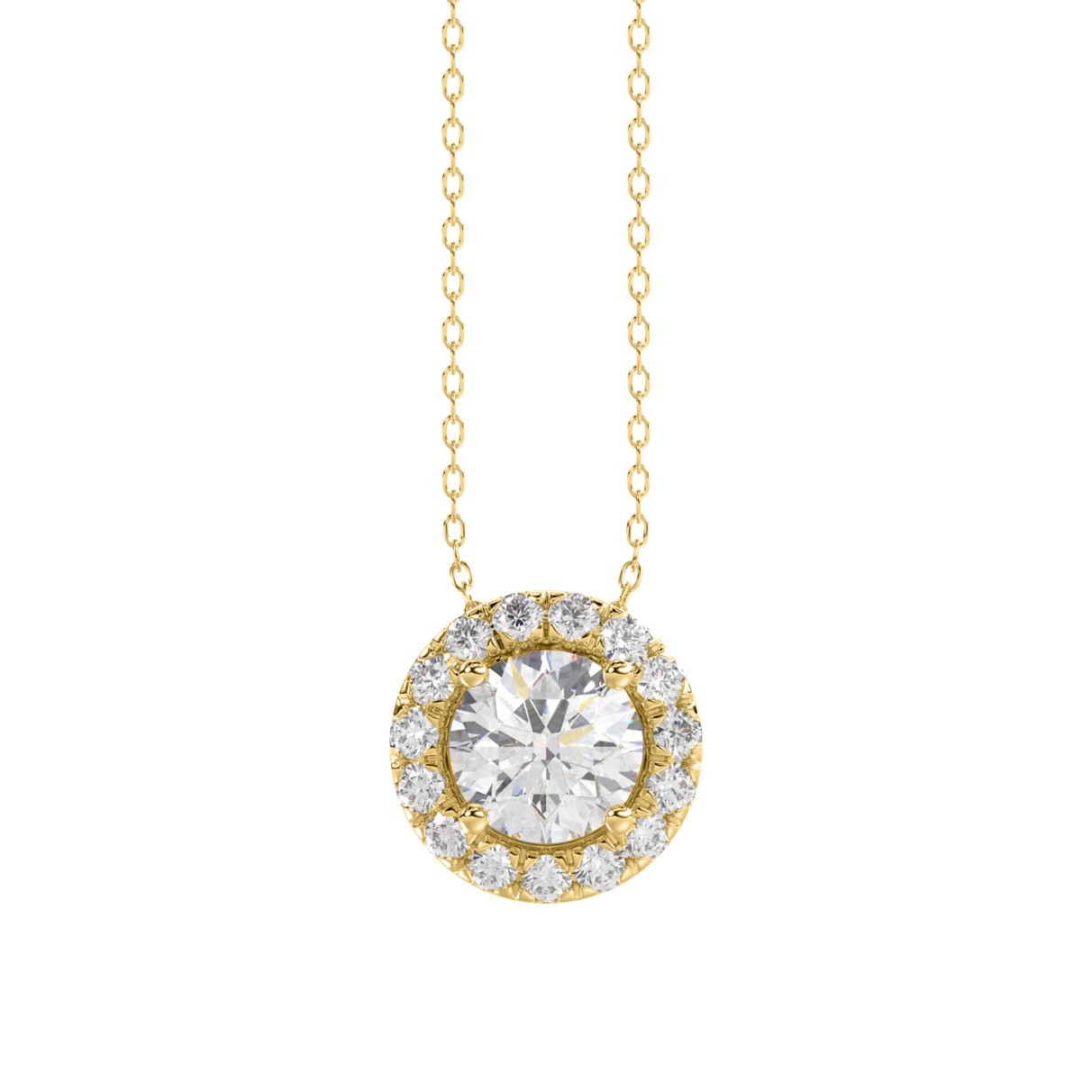 LADIES PENDANT WITH CHAIN 1 1/4CT ROUND DIAMOND 14...