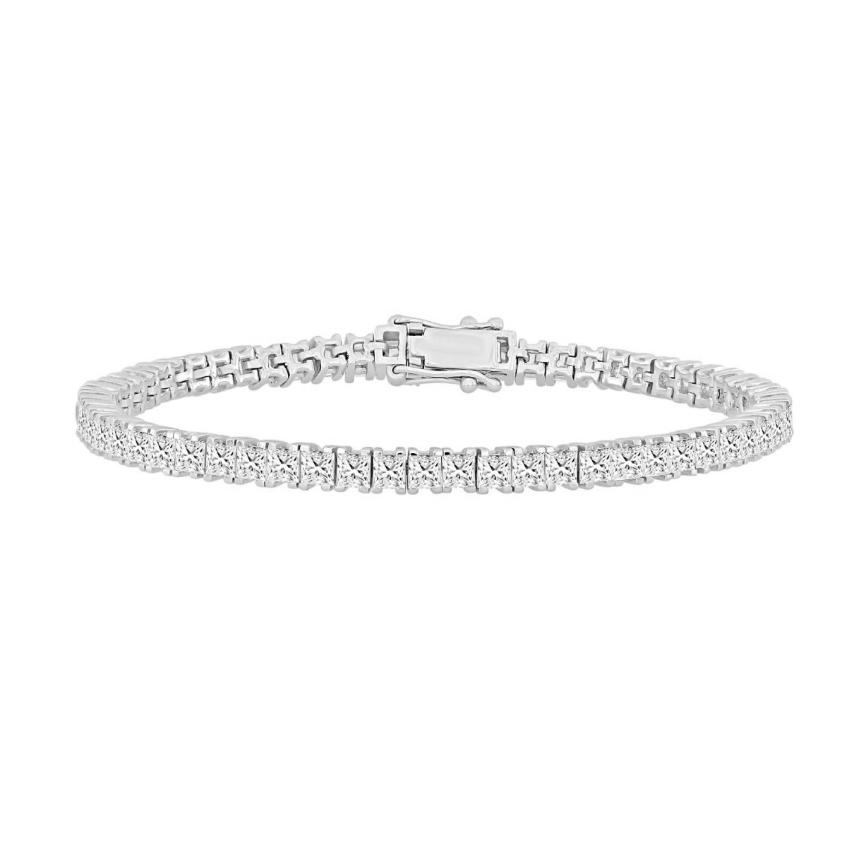 LADIES BRACELET 7CT PRINCESS DIAMOND 14K WHITE GOLD