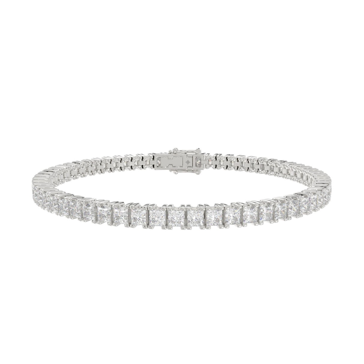 LADIES BRACELET 7CT PRINCESS DIAMOND 14K WHITE GOLD