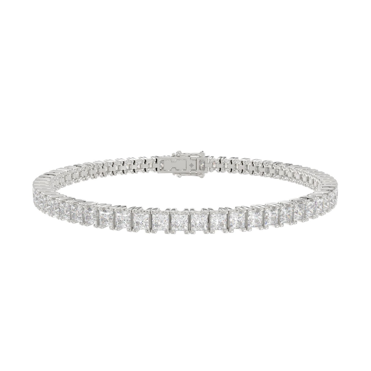 LADIES BRACELET 7CT PRINCESS DIAMOND 14K WHITE GOLD