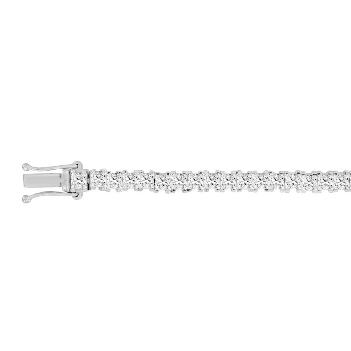 LADIES BRACELET 7CT PRINCESS DIAMOND 14K WHITE GOLD