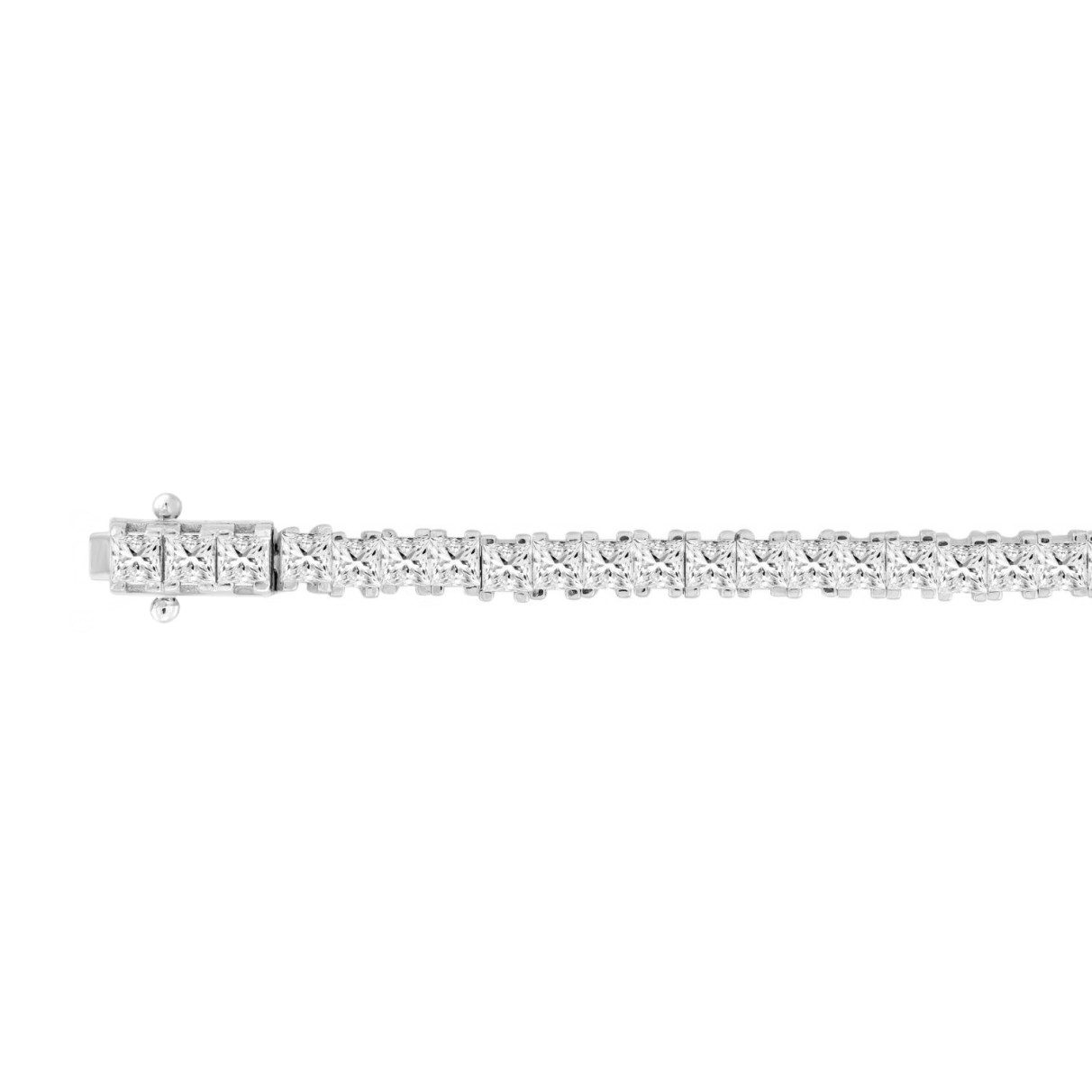 LADIES BRACELET 7CT PRINCESS DIAMOND 14K WHITE GOLD