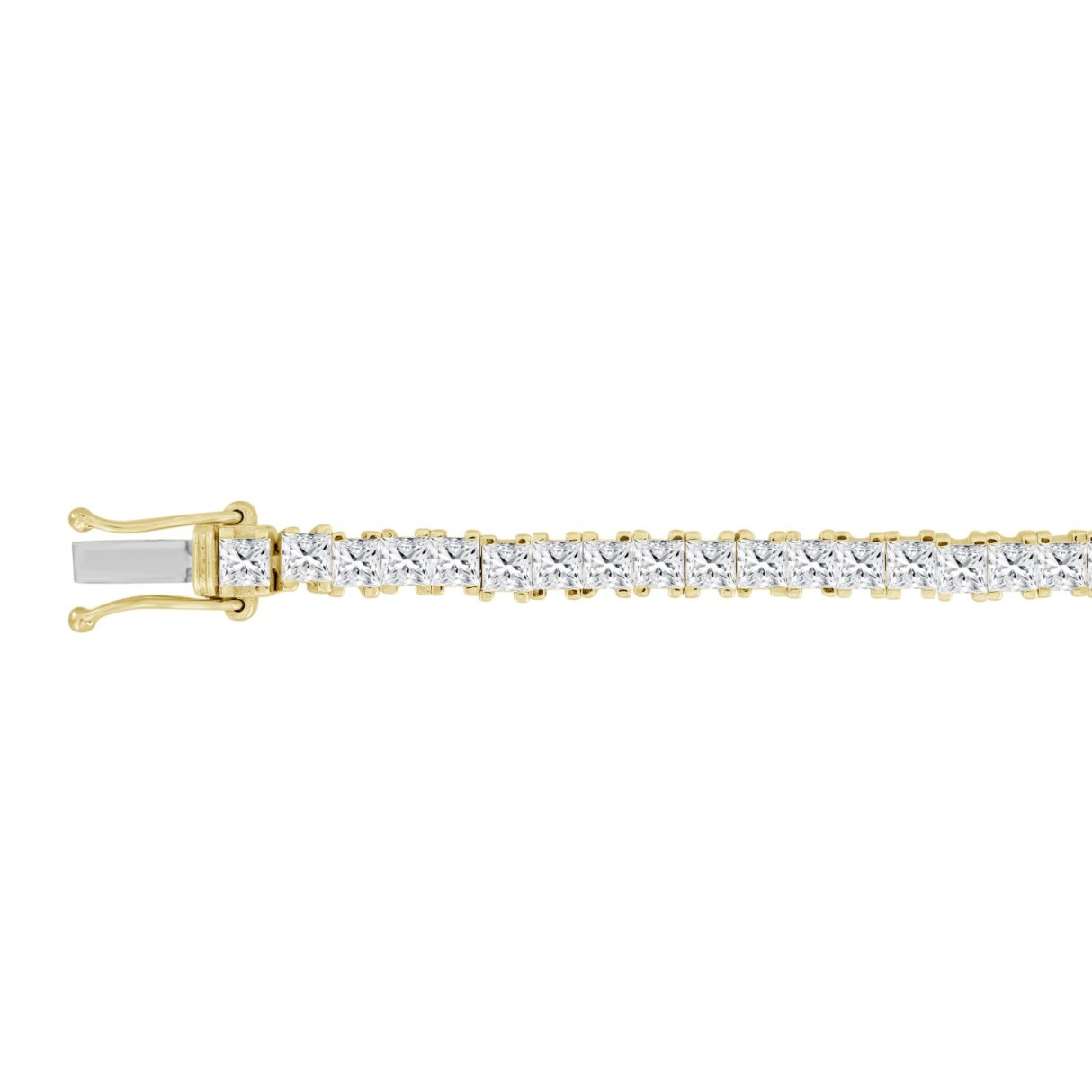 LADIES BRACELET 7CT PRINCESS DIAMOND 14K YELLOW GOLD