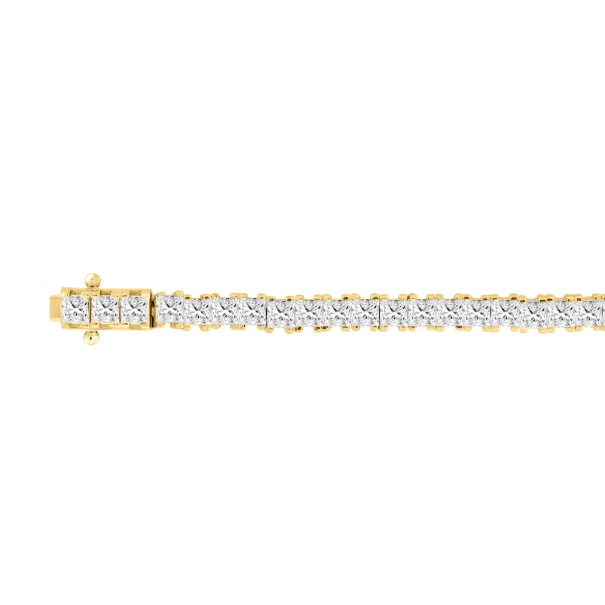 LADIES BRACELET 7CT PRINCESS DIAMOND 14K YELLOW GOLD