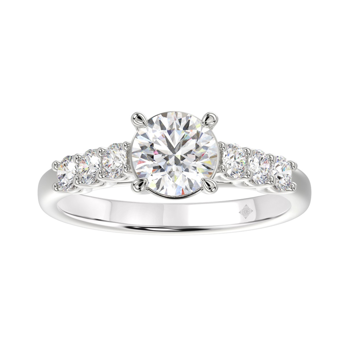 LADIES RING 1 1/2CT ROUND DIAMOND 14K WHITE GOLD (...