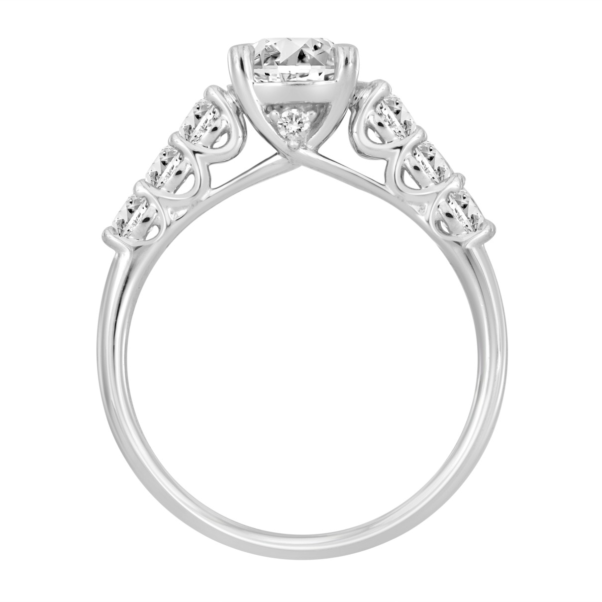 LADIES RING 1 1/2CT ROUND DIAMOND 14K WHITE GOLD (CENTER STONE ROUND DIAMOND 1CT)