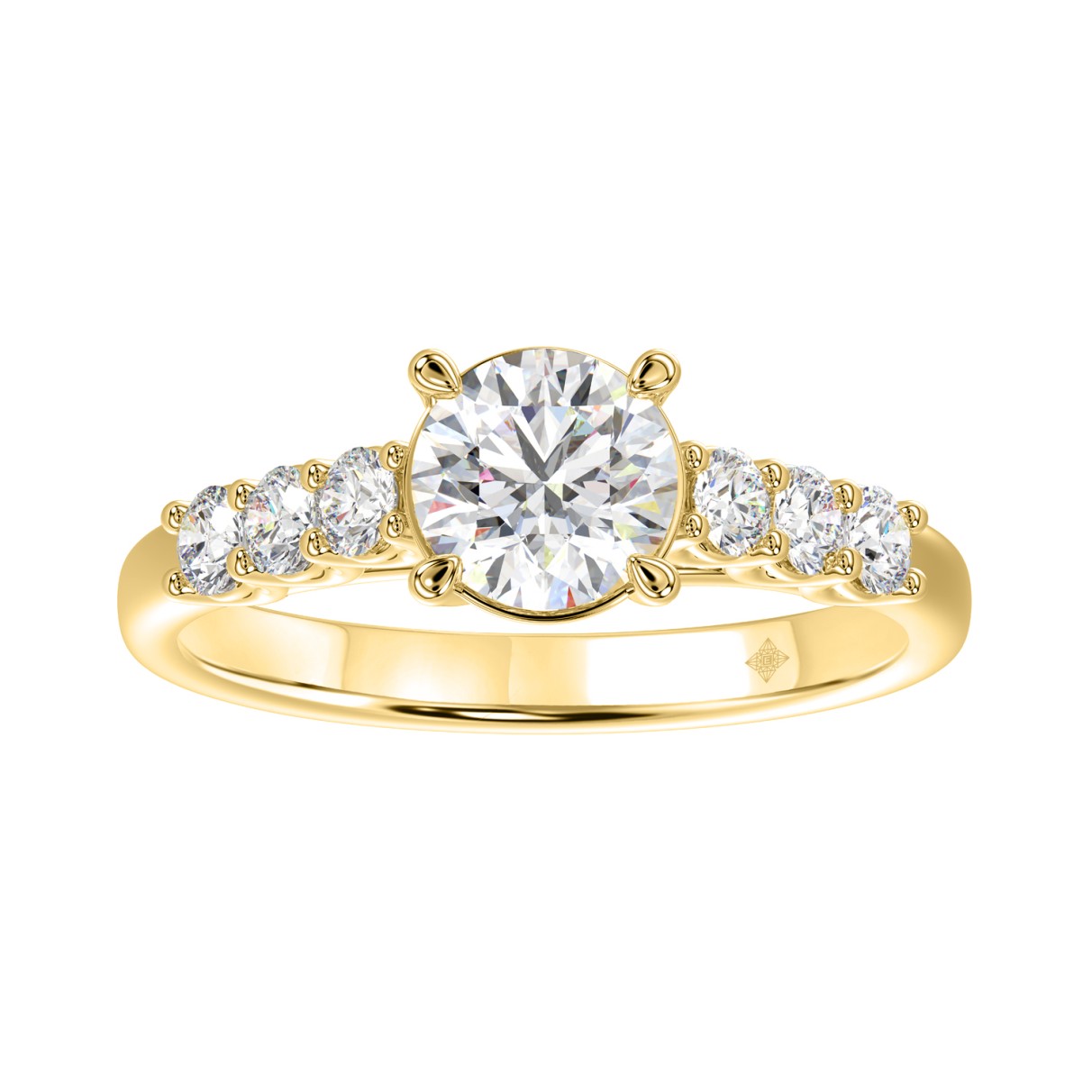 LADIES RING 1 1/2CT ROUND DIAMOND 14K YELLOW GOLD ...