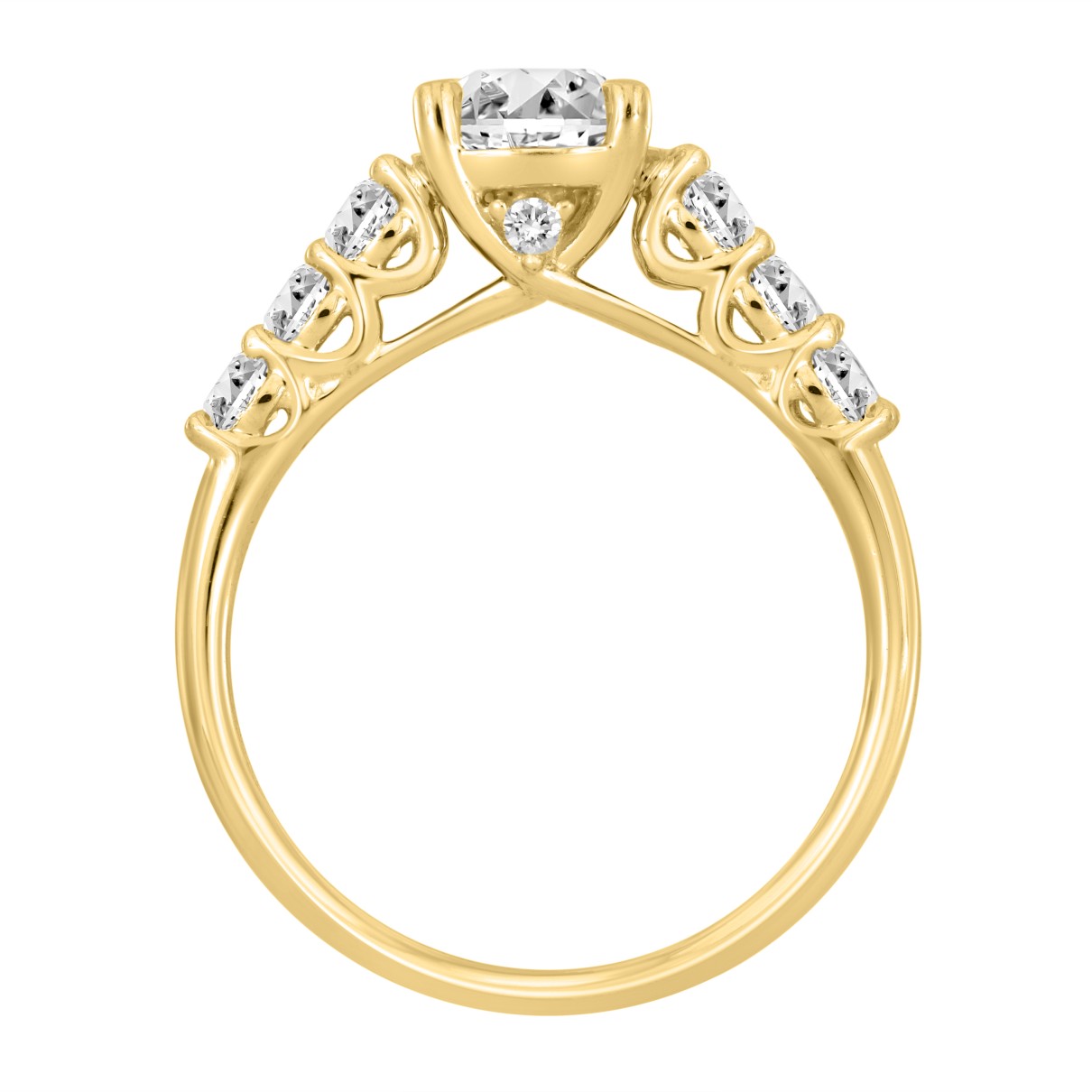 LADIES RING 1 1/2CT ROUND DIAMOND 14K YELLOW GOLD (CENTER STONE ROUND DIAMOND 1CT)