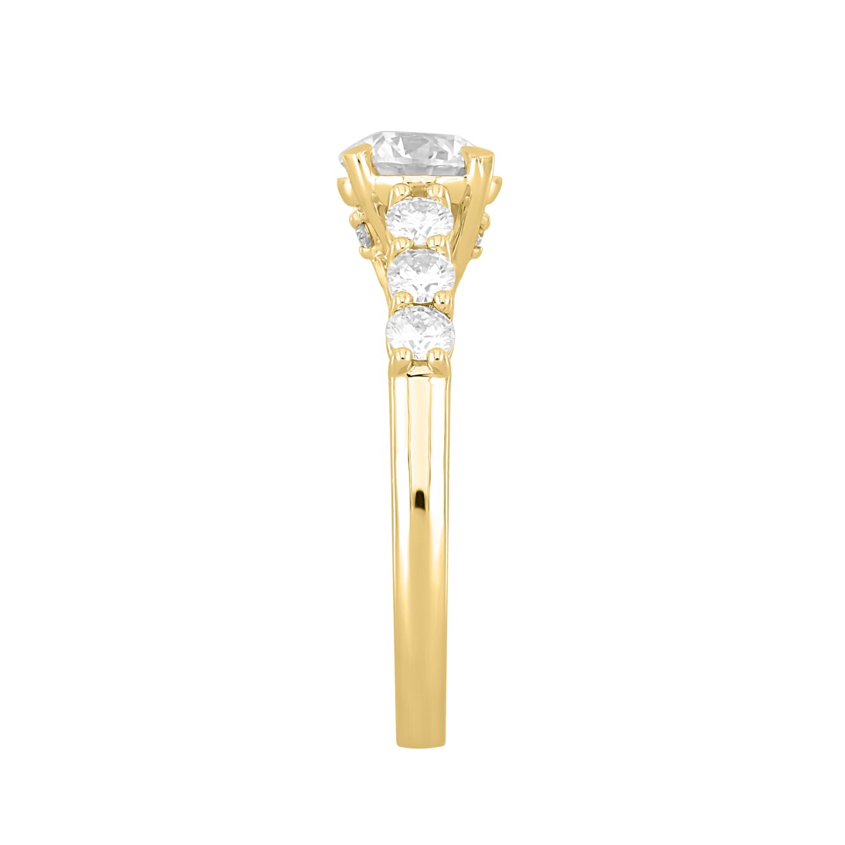 LADIES RING 1 1/2CT ROUND DIAMOND 14K YELLOW GOLD (CENTER STONE ROUND DIAMOND 1CT)