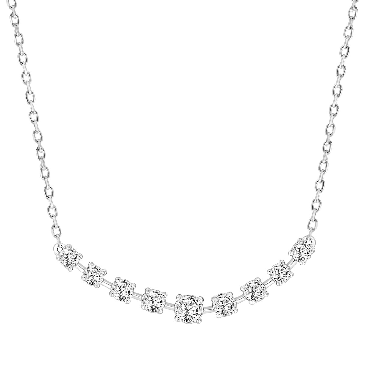 14K WHITE GOLD 1 1/2CT ROUND DIAMOND LADIES NECKLACES