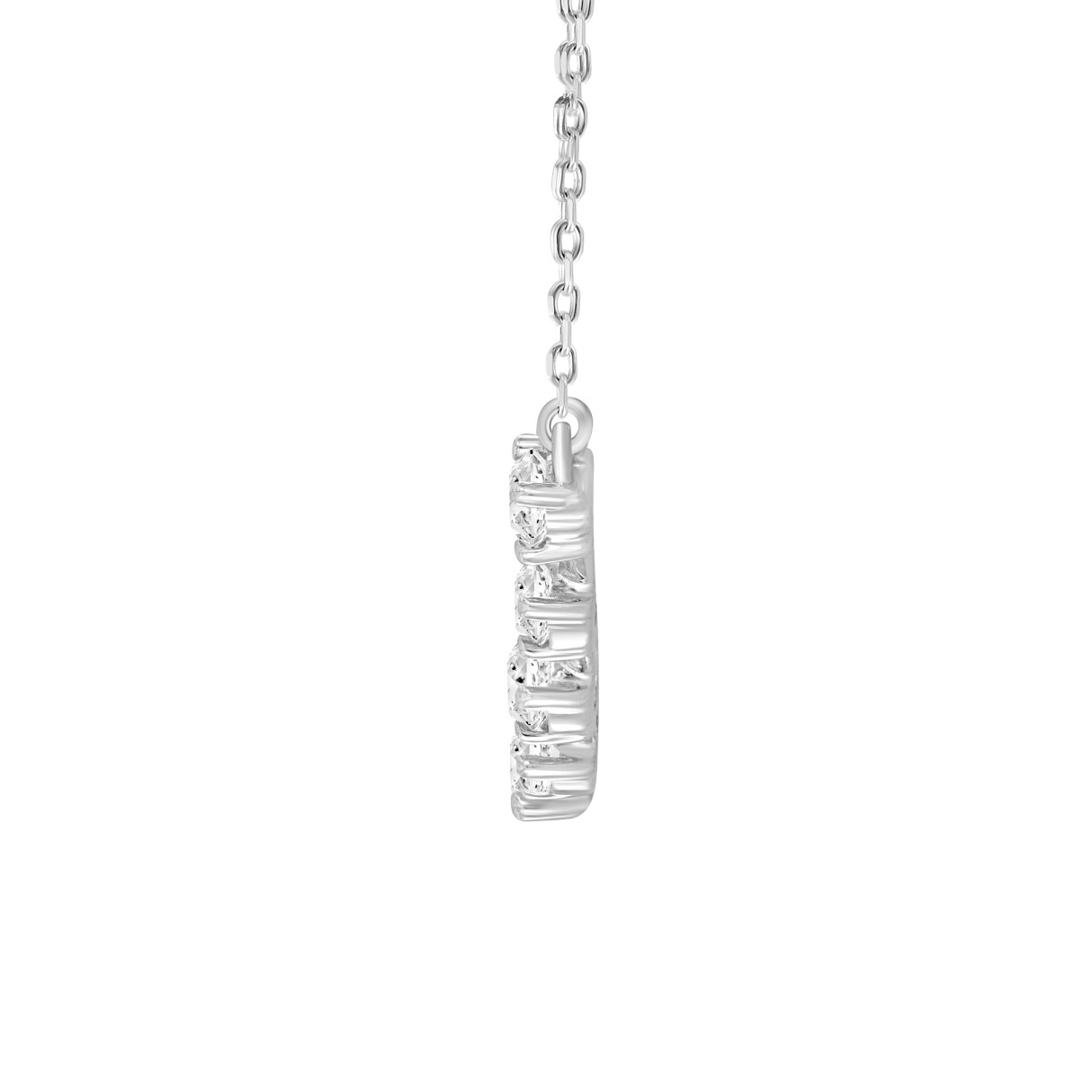 14K WHITE GOLD 1 1/2CT ROUND DIAMOND LADIES NECKLACES