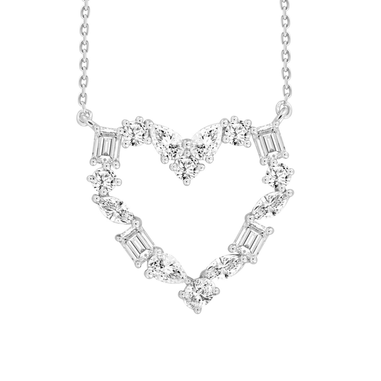 LADIES NECKLACE 2 3/4CT ROUND/MARQUISE/PEAR/EMERAL...