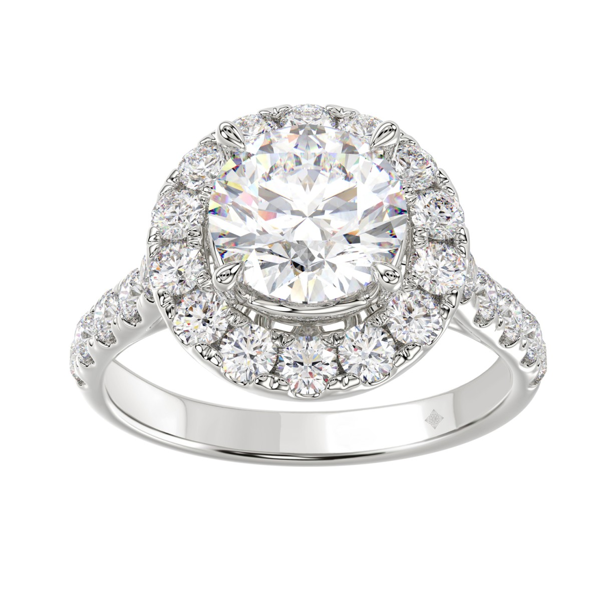 14K White Gold 2 1/2Ct Round Lab Grown Diamond Hal...