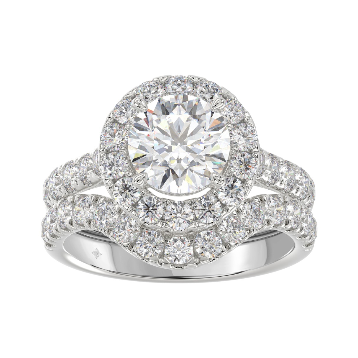 14K WHITE GOLD 3.00CT ROUND DIAMOND LADIES BRIDAL ...