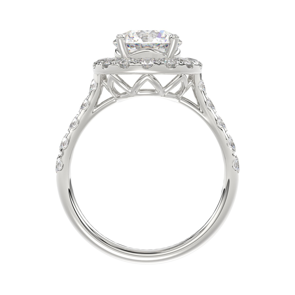 14K WHITE GOLD 3.00CT ROUND DIAMOND LADIES BRIDAL SET (CENTER STONE ROUND DIAMOND 1 1/2CT