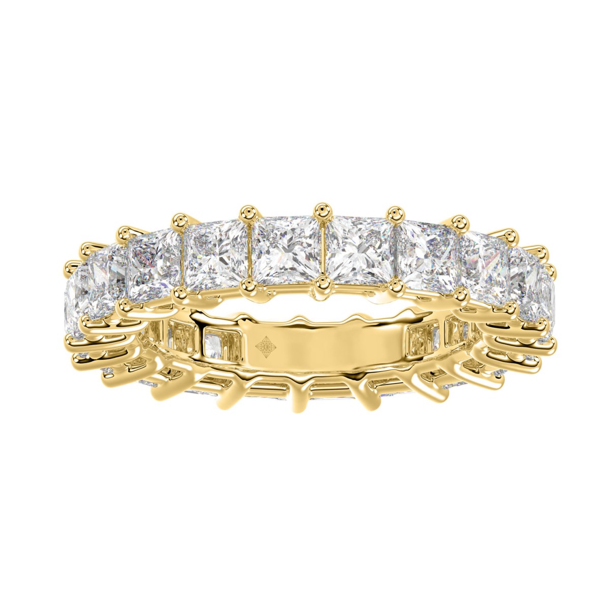 LADIES ETERNITY BAND 2CT PRINCESS DIAMOND 14K YELL...