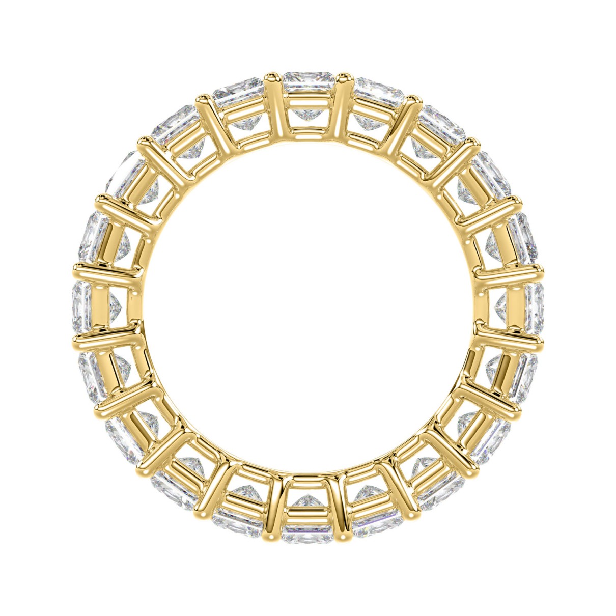 LADIES ETERNITY BAND 2CT PRINCESS DIAMOND 14K YELLOW GOLD