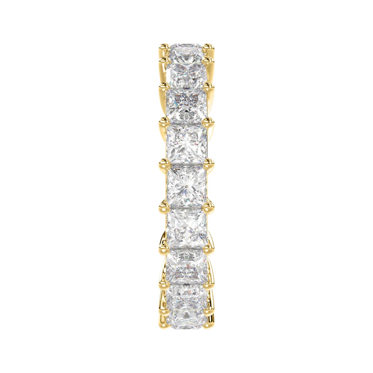 LADIES ETERNITY BAND 2CT PRINCESS DIAMOND 14K YELLOW GOLD