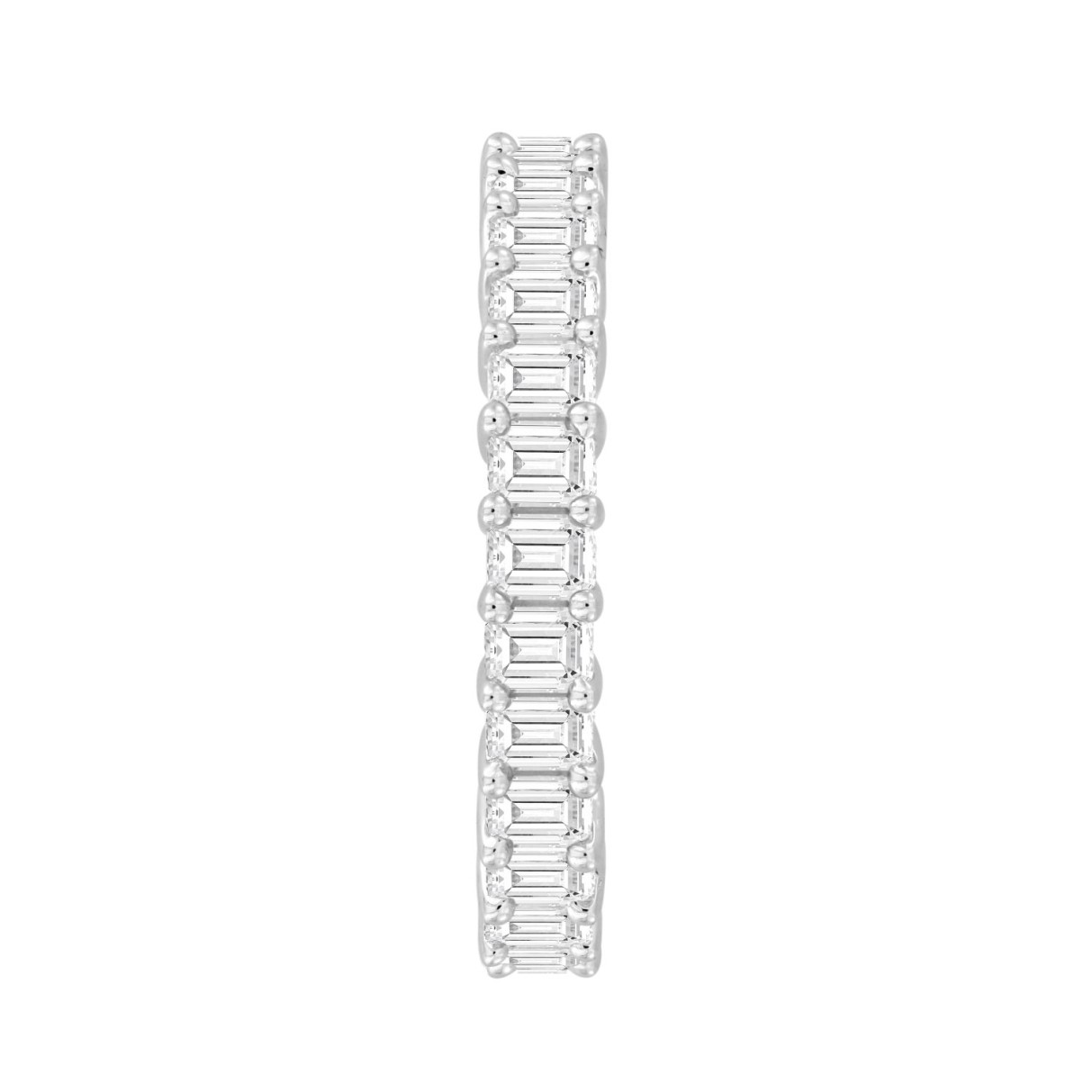 LADIES ETERNITY BAND 3CT EMERALD DIAMOND 14K WHITE GOLD