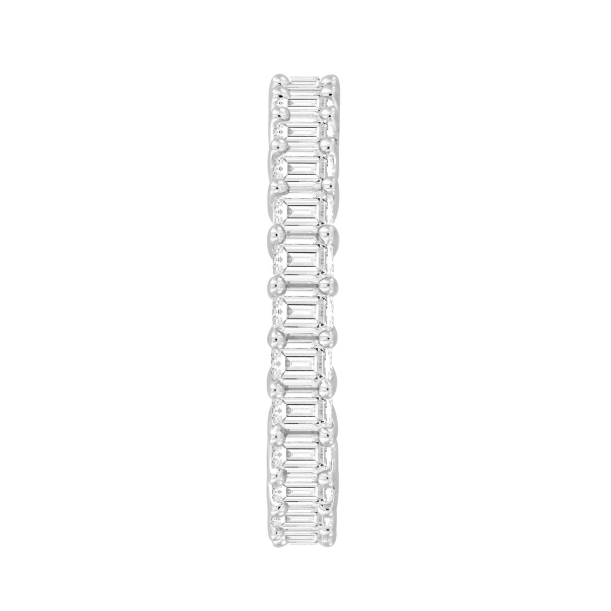 LADIES ETERNITY BAND 3CT EMERALD DIAMOND 14K WHITE GOLD