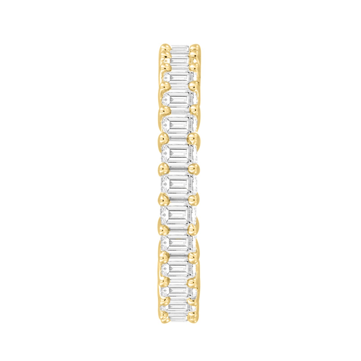 LADIES ETERNITY BAND 3CT EMERALD DIAMOND 14K YELLOW GOLD