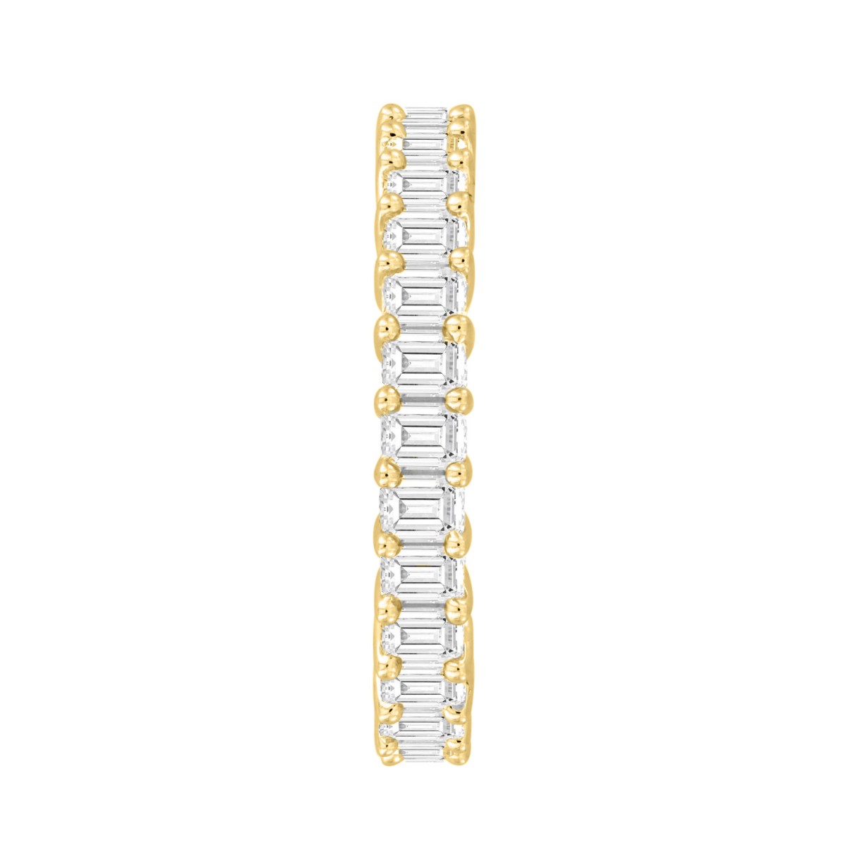 LADIES ETERNITY BAND 3CT EMERALD DIAMOND 14K YELLOW GOLD