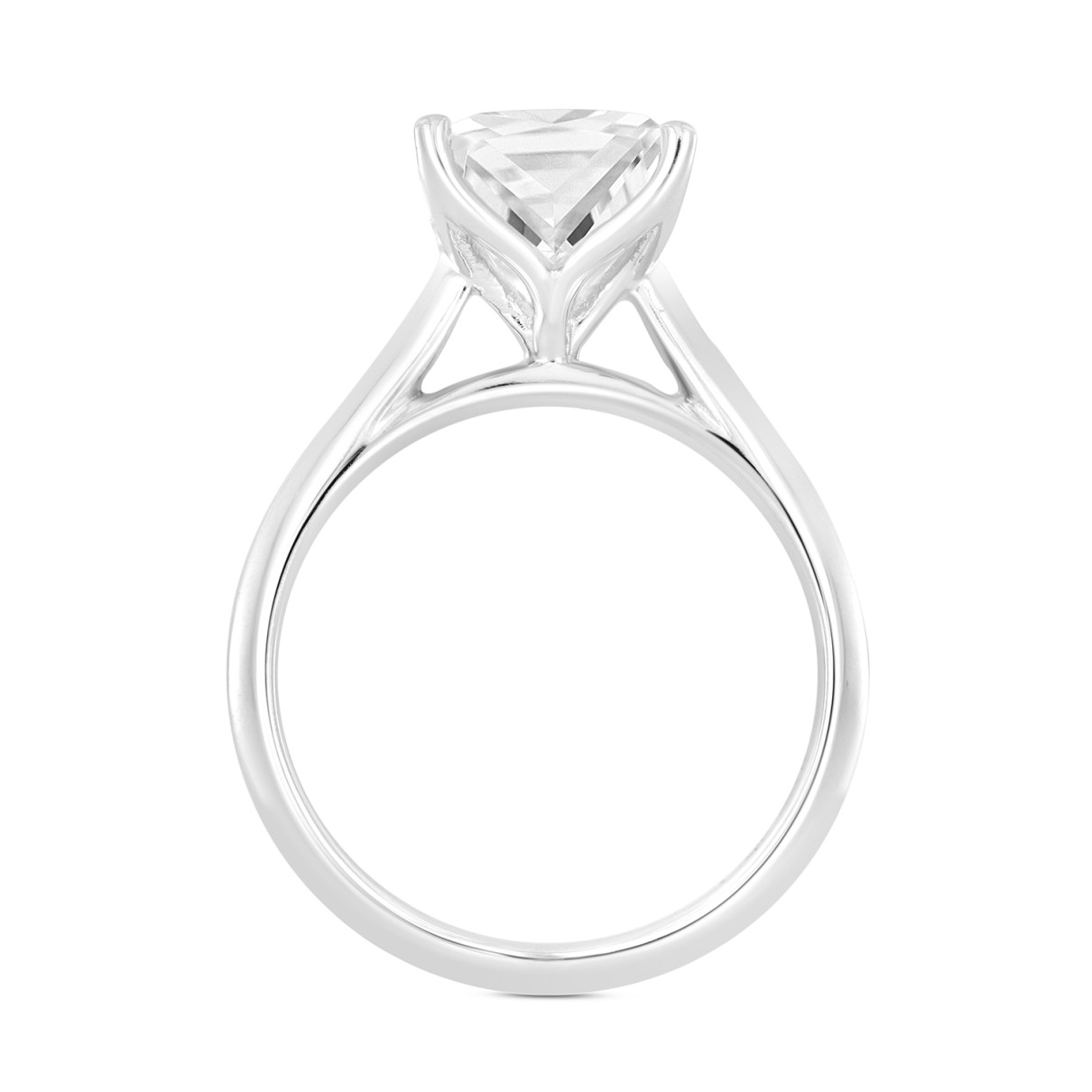 LADIES SOLITAIRE RING 1CT PRINCESS DIAMOND 14K WHITE GOLD