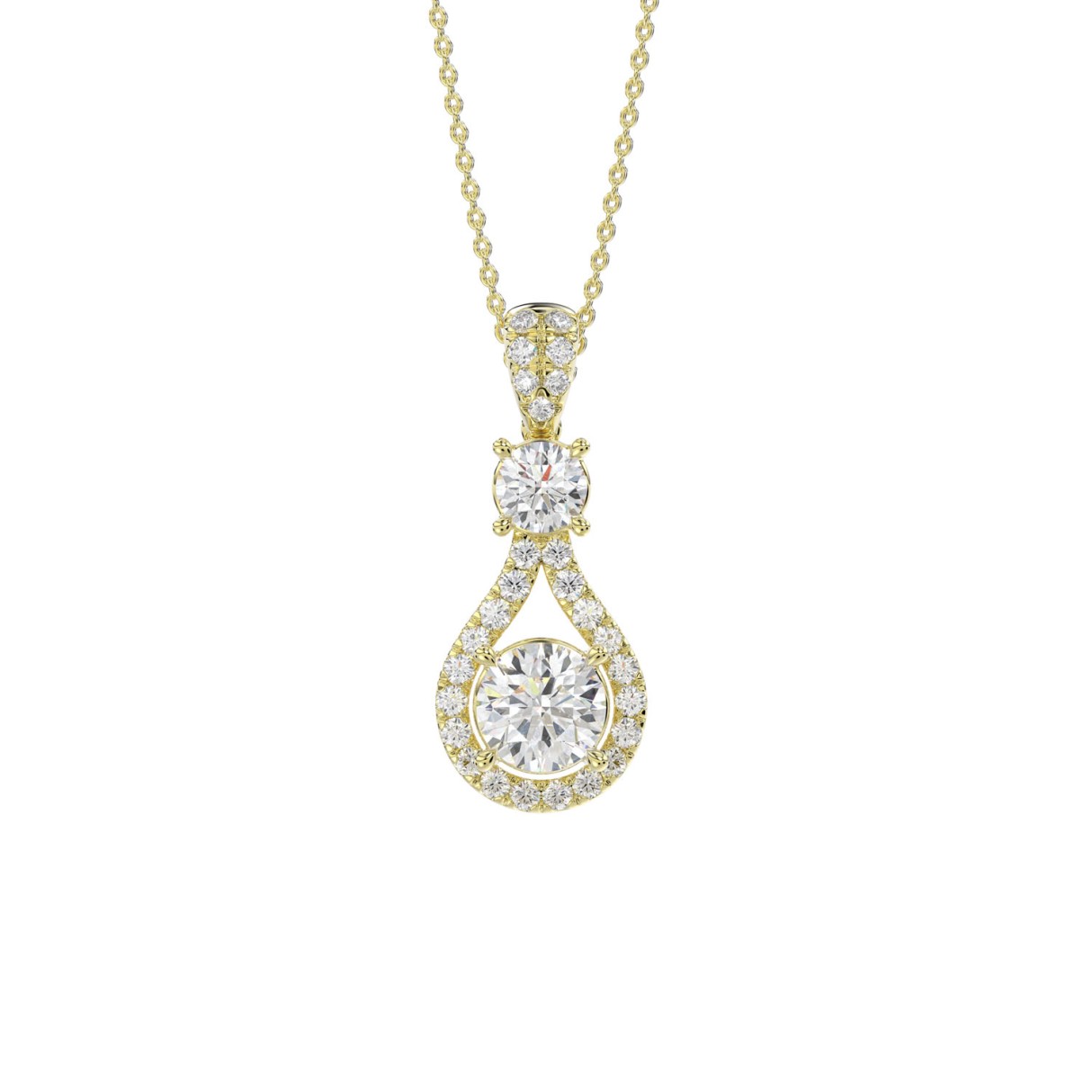 LADIES PENDANT WITH CHAIN 2 1/2CT ROUND DIAMOND 14...