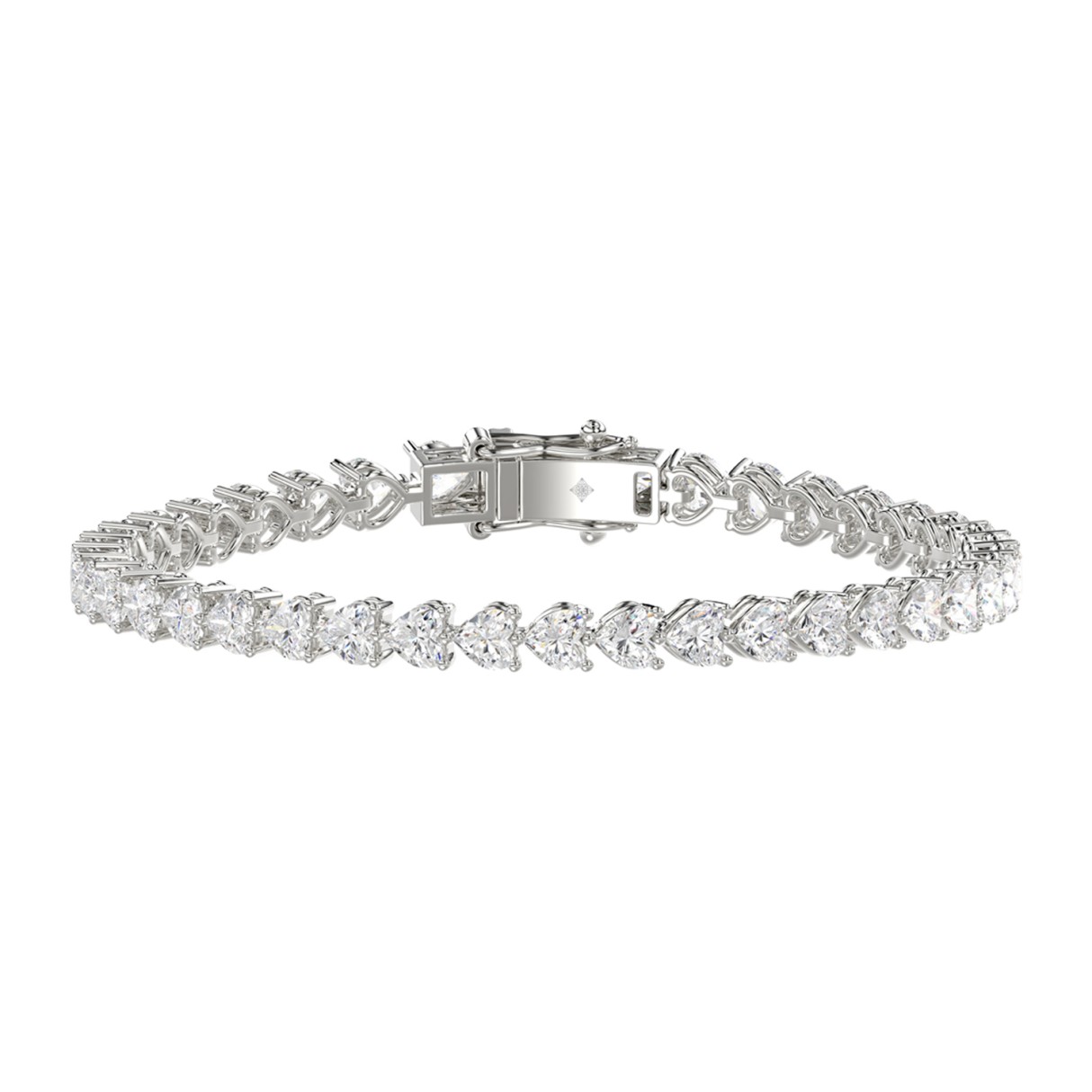 LADIES BRACELET 10CT HEART DIAMOND 14K WHITE GOLD...