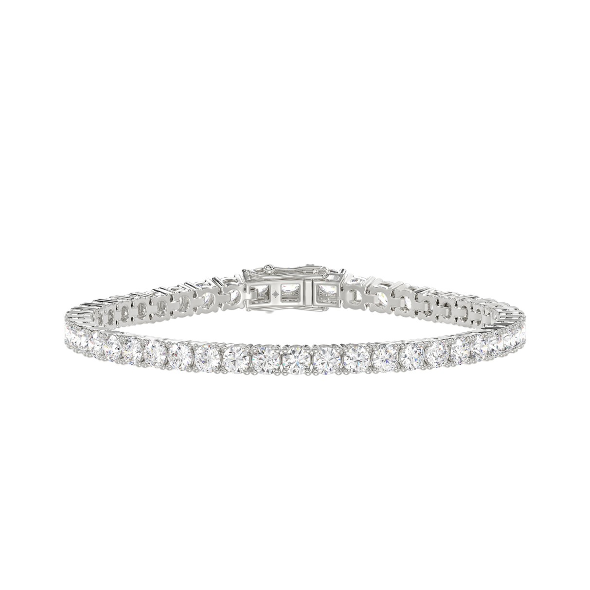 LADIES BRACELET 5CT ROUND DIAMOND 14K WHITE GOLD