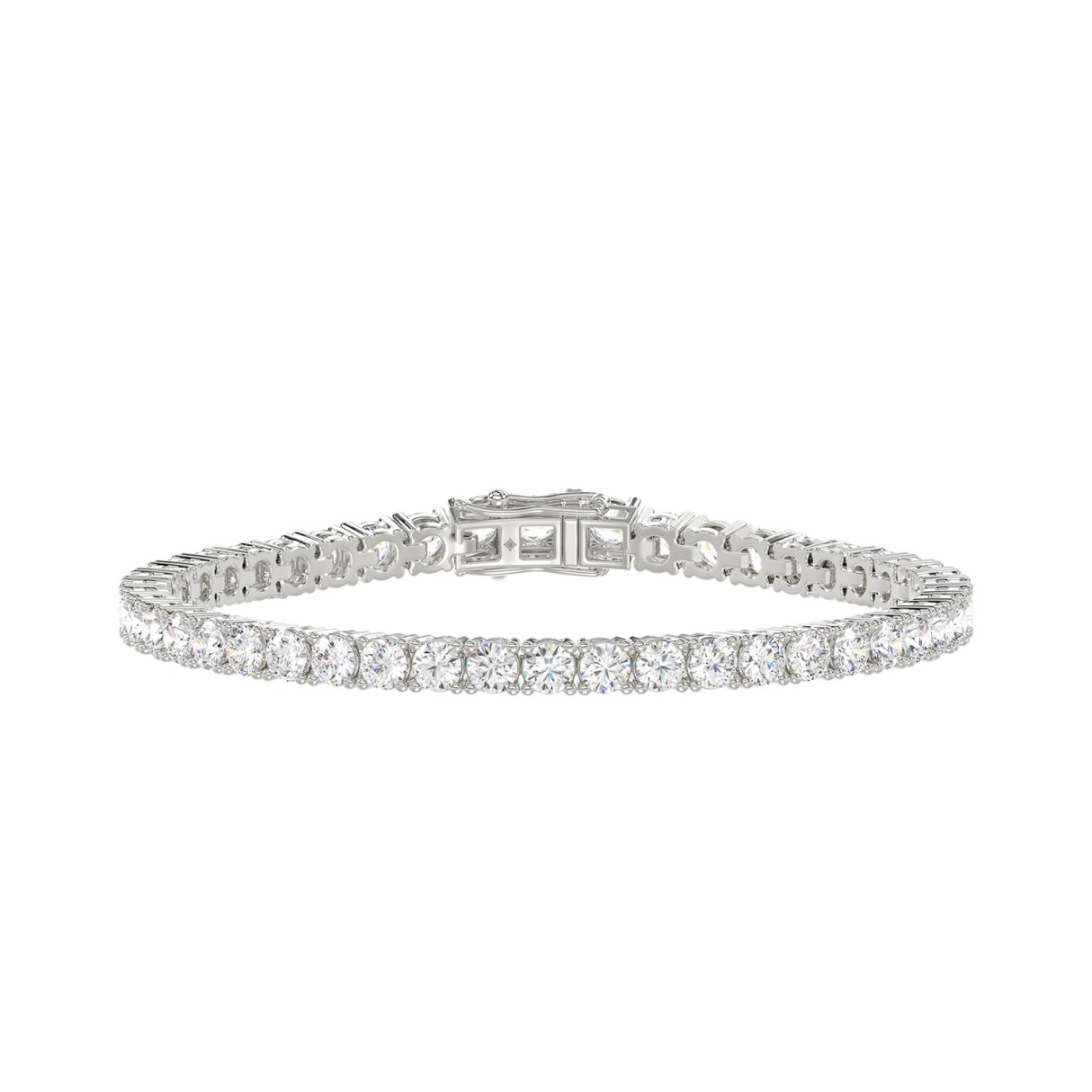 LADIES BRACELET 5CT ROUND DIAMOND 14K WHITE GOLD