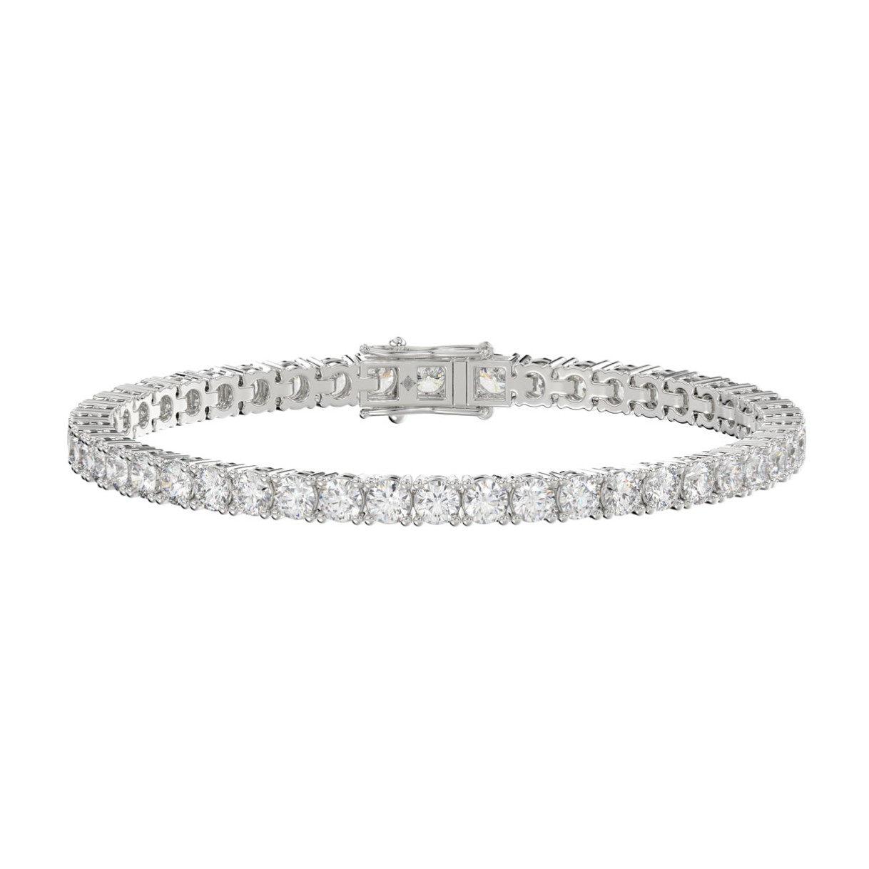 LADIES BRACELET 5CT ROUND DIAMOND 14K WHITE GOLD