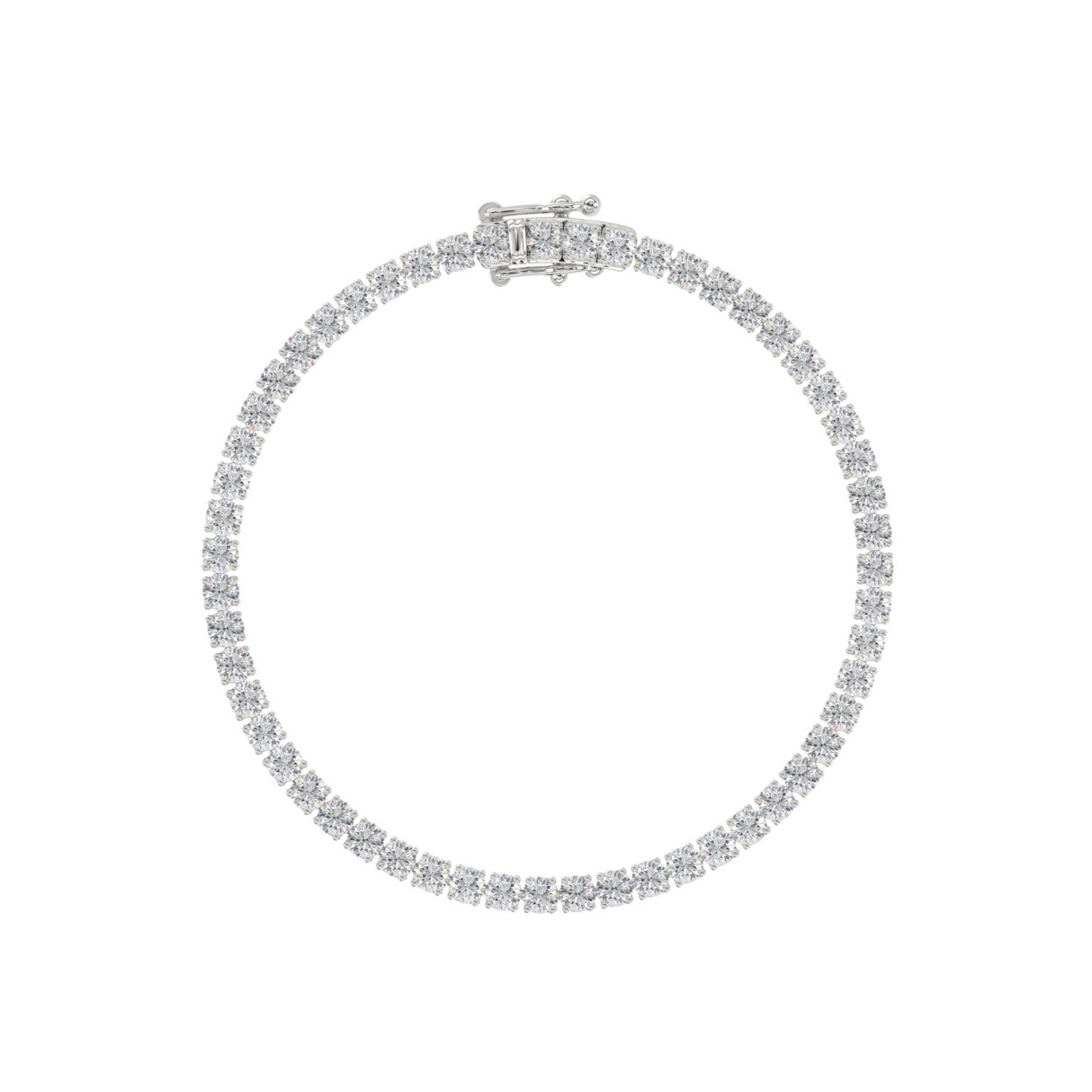 LADIES BRACELET 5CT ROUND DIAMOND 14K WHITE GOLD