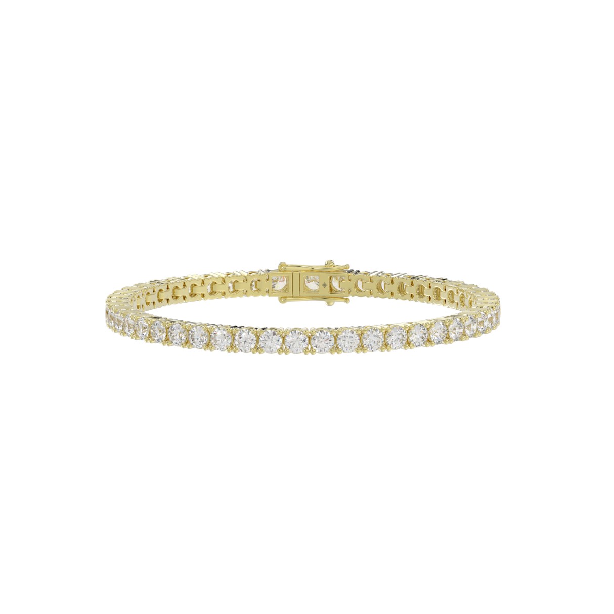 Elegant 10K Yellow Gold 5.00Ct Round Diamond Tennis Bracelet For Women (Color F-G Clarity Vs1/Vs2)