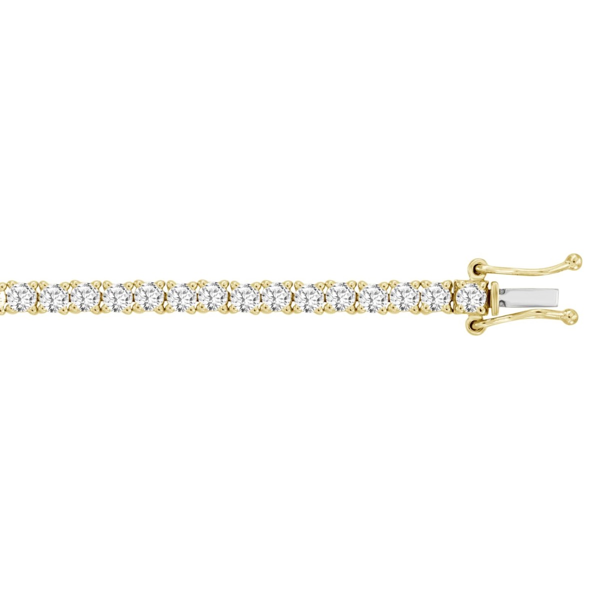 Elegant 10K Yellow Gold 5.00Ct Round Diamond Tennis Bracelet For Women (Color F-G Clarity Vs1/Vs2)