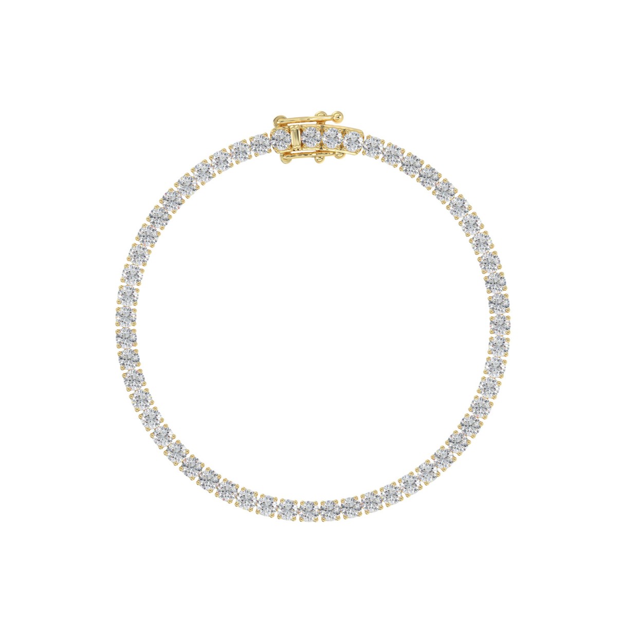 LADIES BRACELET 5CT ROUND DIAMOND 14K YELLOW GOLD