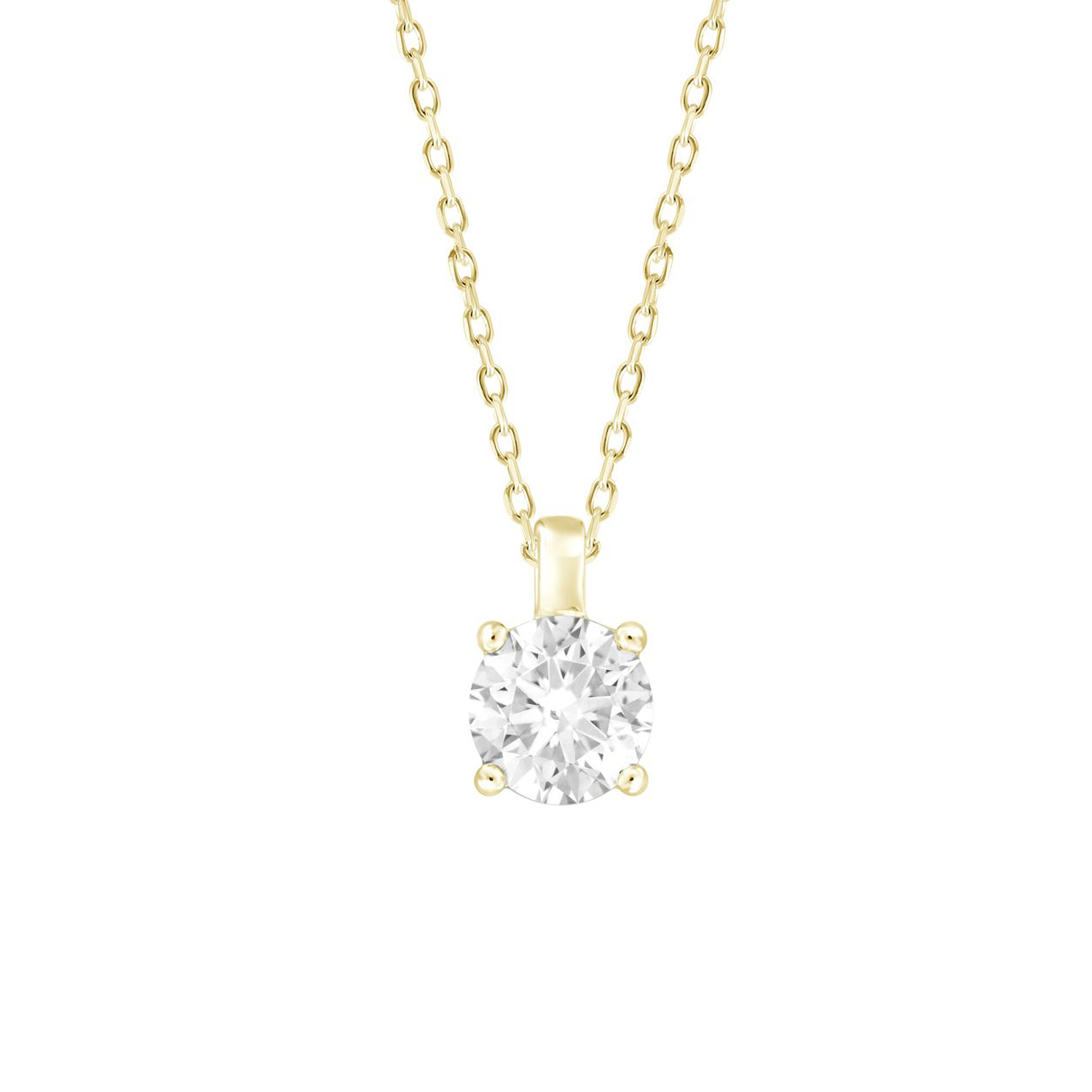 LADIES SOLITAIRE PENDANT WITH CHAIN 2CT ROUND DIAM...