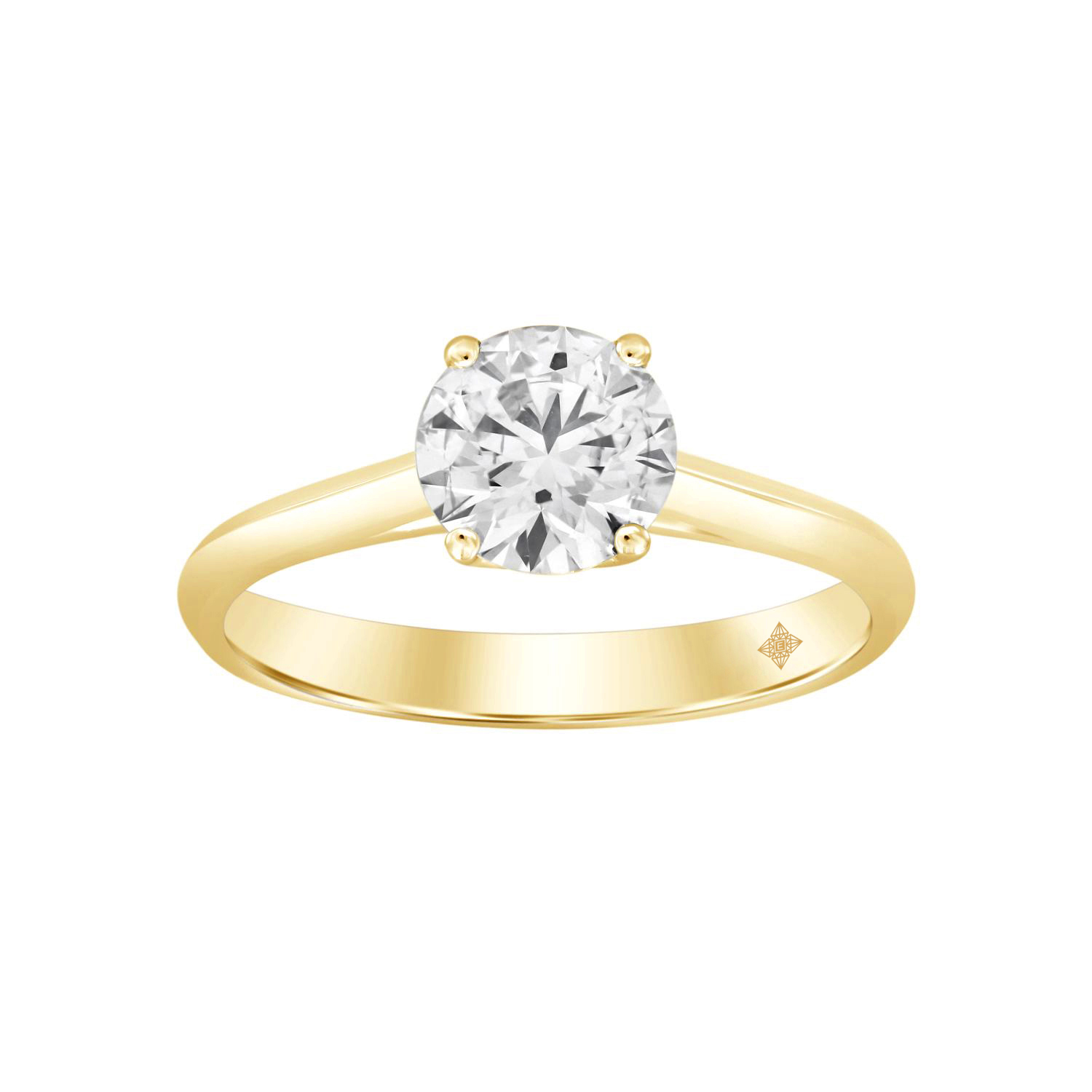 LADIES SOLITAIRE RING 1 1/2CT ROUND DIAMOND 14K YE...