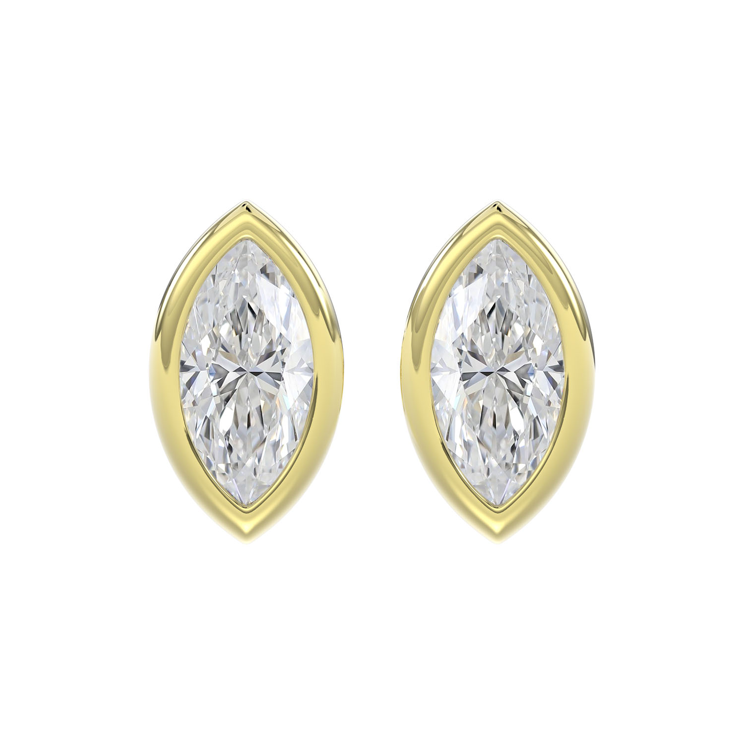 LADIES SOLITAIRE EARRINGS 2CT MARQUISE DIAMOND 14K...