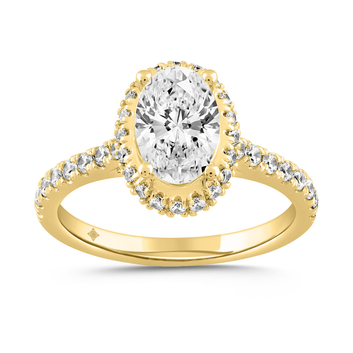 LADIES RING 2 1/2CT ROUND/OVAL DIAMOND 14K YELLOW ...