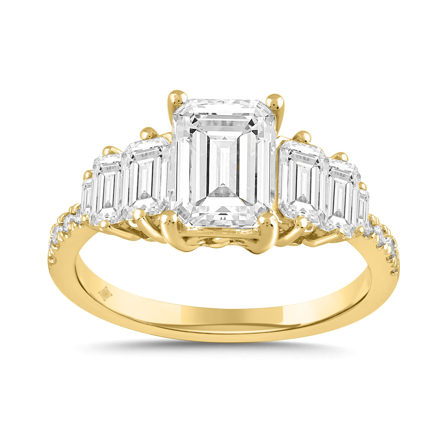 LADIES RING 3 1/4CT ROUND/BAGUETTE/EMERALD DIAMOND...
