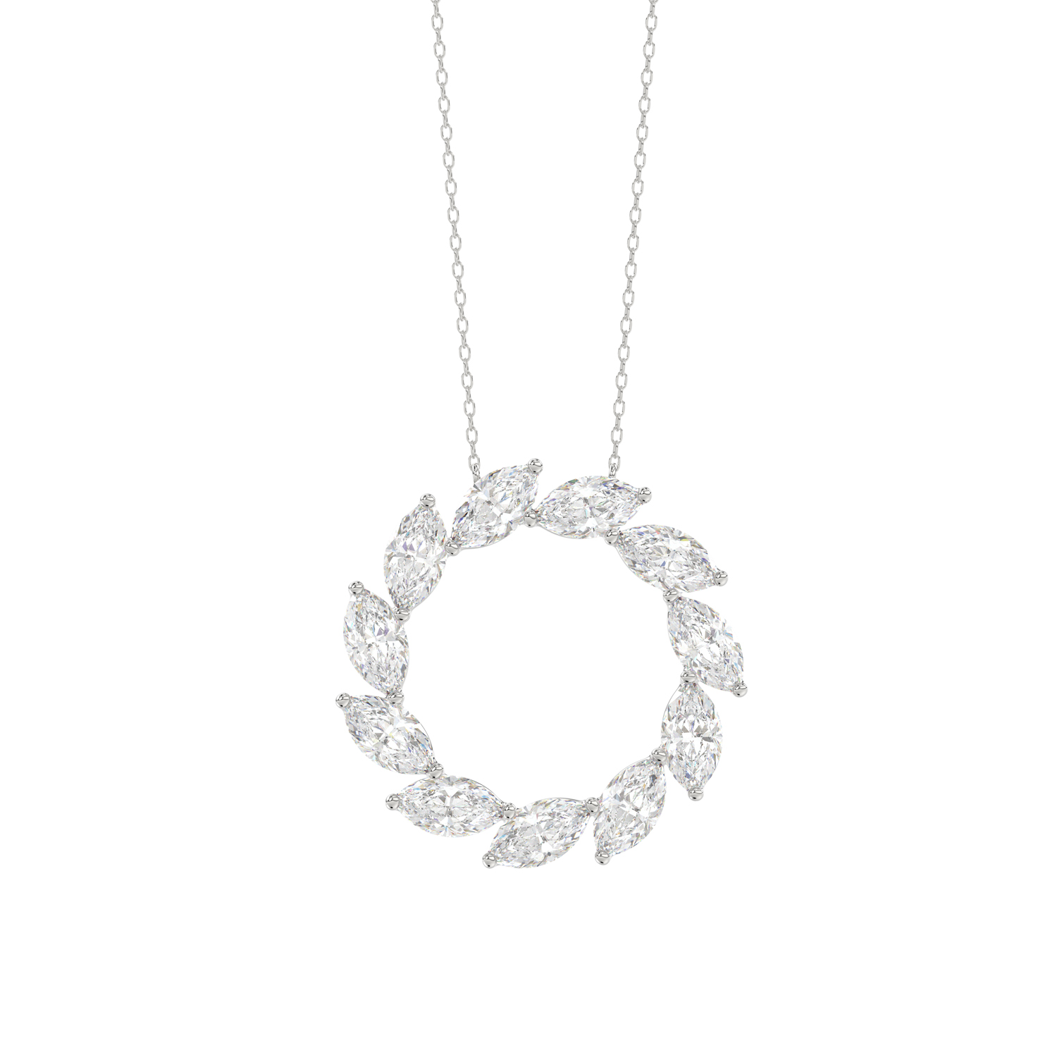 LADIES NECKLACE 1 1/2CT MARQUISE DIAMOND 14K WHITE...