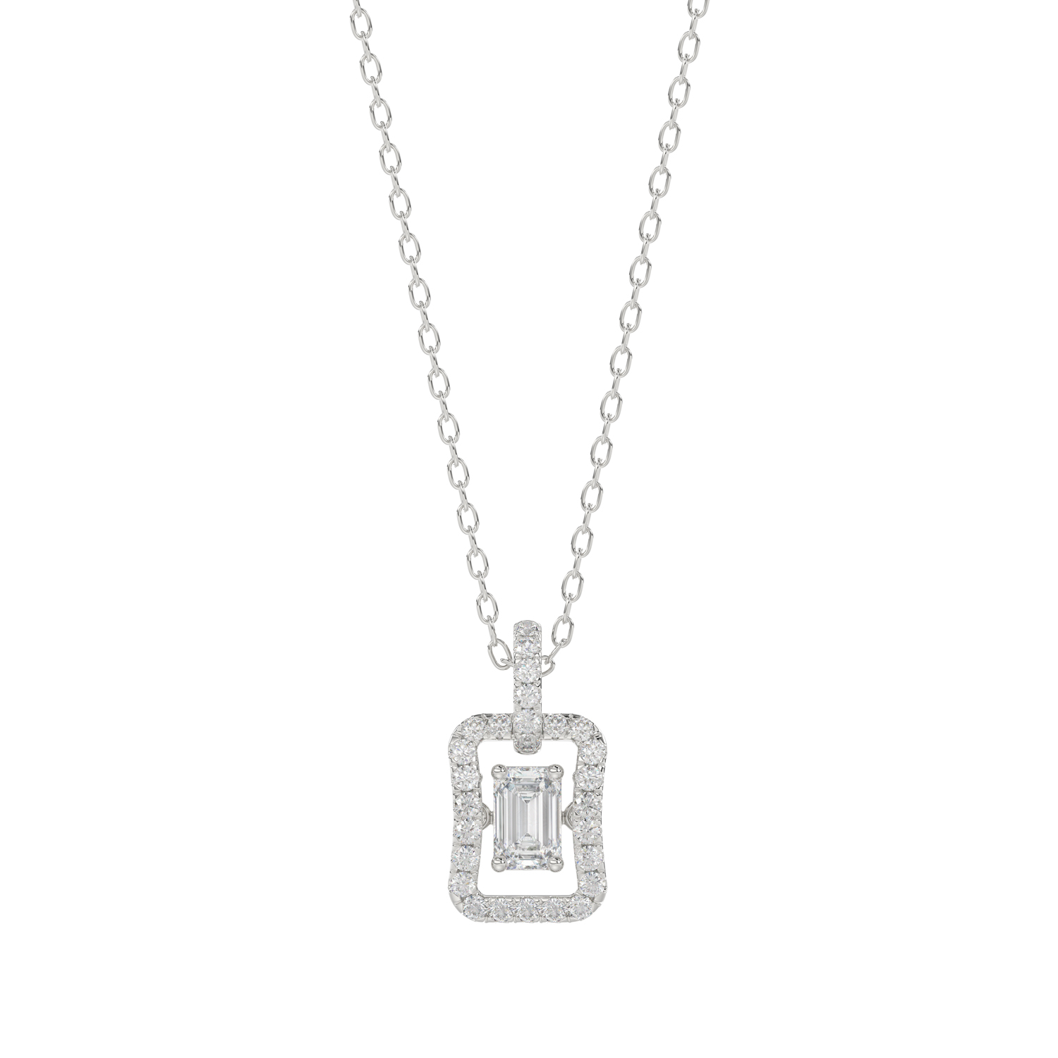 LADIES DANCING DIAMOND PENDANT WITH CHAIN 3/4CT RO...